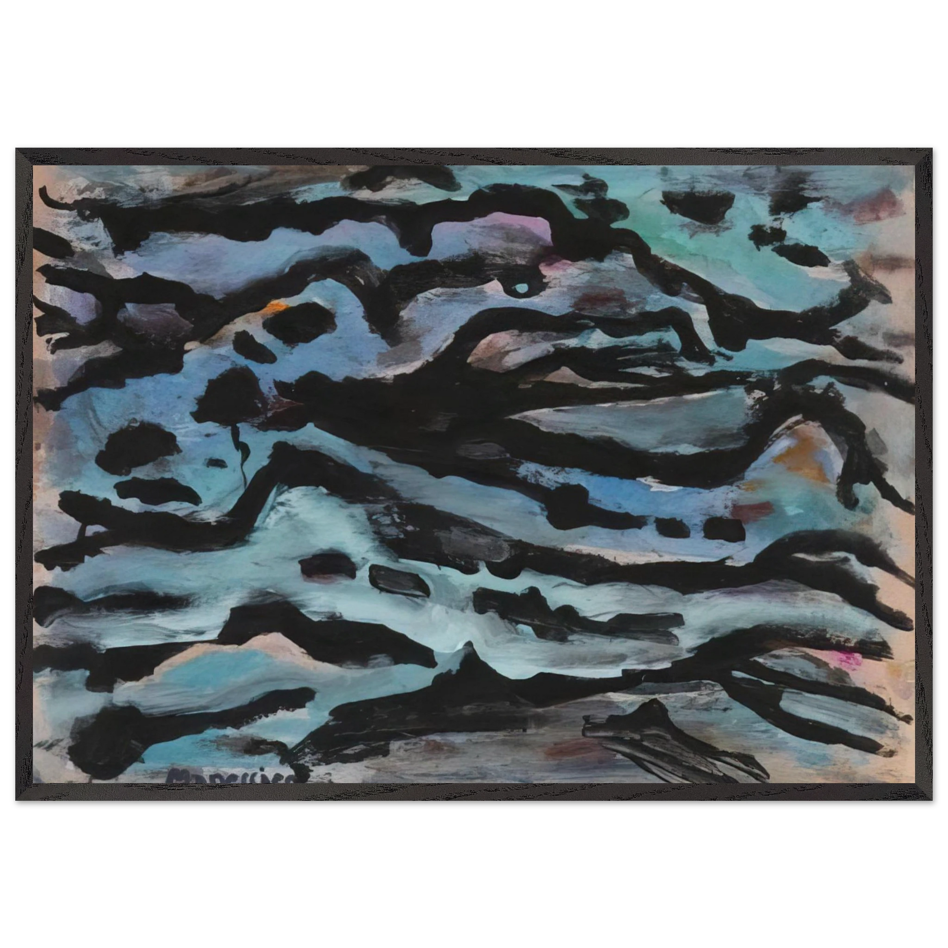 Composition - 1959 - Alfred Manessier Framed Art Print – Black Wooden Frame - Default Title - -Framed Art Print