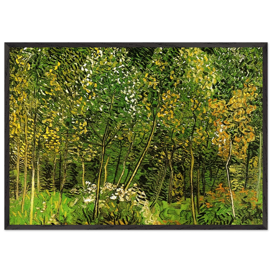 The Grove - Vincent van Gogh 70x100 cm / 28x40 inches Framed Art Print – Black Wooden Frame