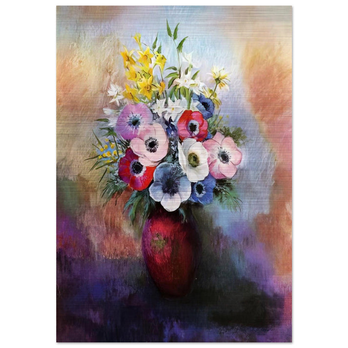 ANEMONES - Odilon Redon Brushed Aluminum Print - 70x100 cm / 28x40 inches | Odilon Redon Aluminum Print | Odilon Redon Prints