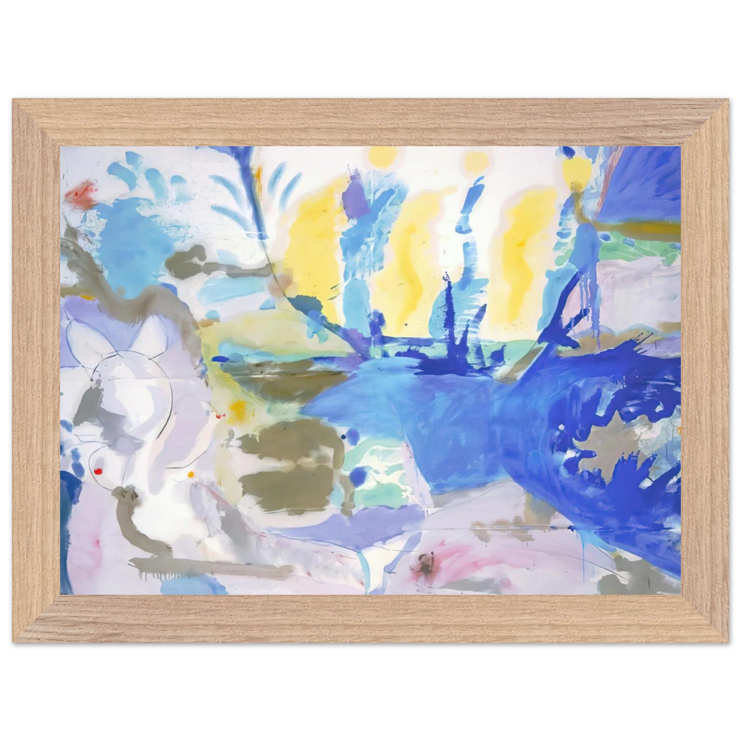Helen Frankenthaler - Basque Beach - 1958 Wall art - 30x45 cm / 12x18 inches - Premium Wooden Framed Poster With Fine Art Paper - White frame