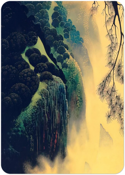 Jeweled Coast By Eyvind Earle Pack of 10 Post Cards | Eyvind Earle Post Cards | A6 (10.5 x 14.8 cm) - 4.1 x 5.8 inches