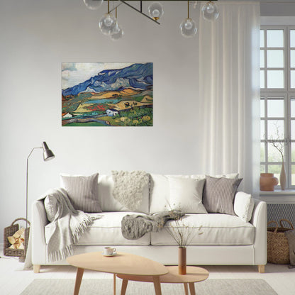 Les Alpilles, Mountain Landscape near South-Reme - Vincent van Gogh Brushed Aluminum Print - 70x100 cm / 28x40 inches | Vincent van Gogh Aluminum Print | Vincent van Gogh Prints