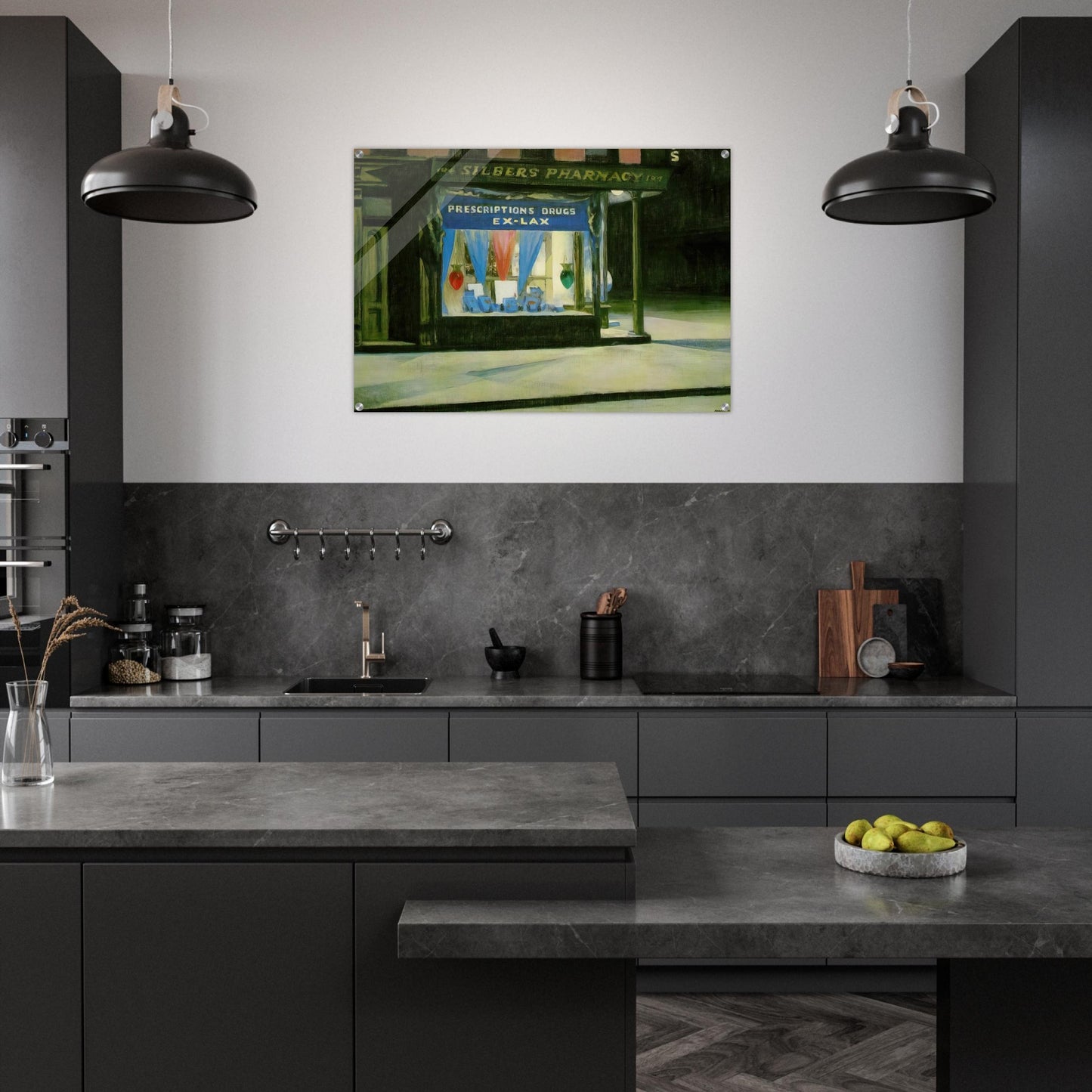 Drug Store - Edward Hopper Acrylic Print - 70x100 cm / 28x40″ inches | Edward Hopper Wall Art | Edward Hopper Prints