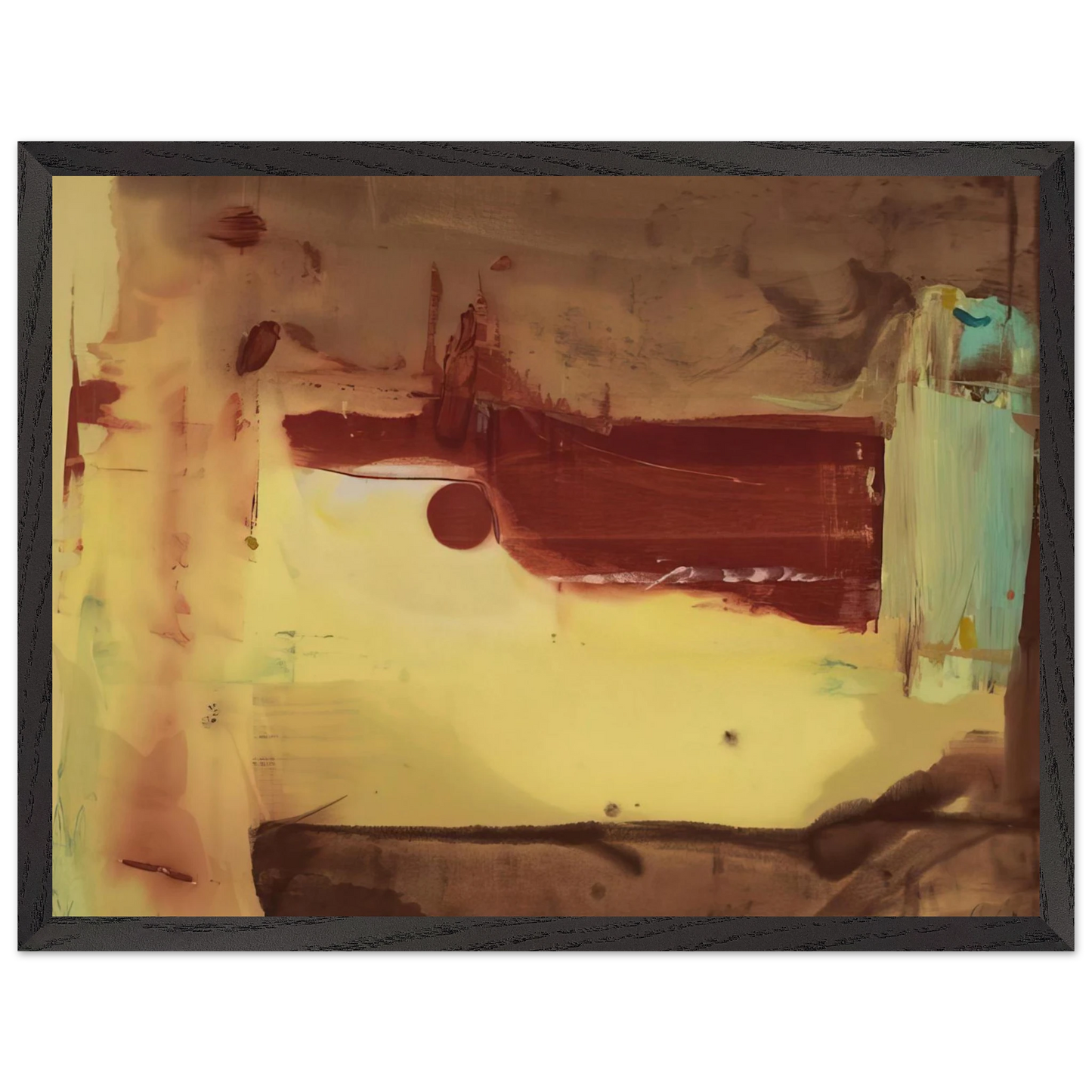 Helen Frankenthaler - Desert Pass - 1976 Wall art - 45x60 cm / 18x24 inches - Premium Wooden Framed Poster With Fine Art Paper - White frame