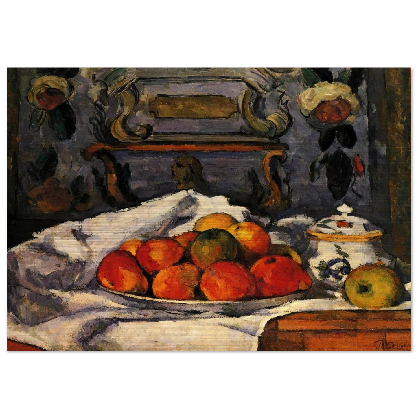 Dish of Apples - Paul Cézanne Brushed Aluminum Print - 70x100 cm / 28x40 inches | Paul Cézanne Aluminum Print | Paul Cézanne Prints
