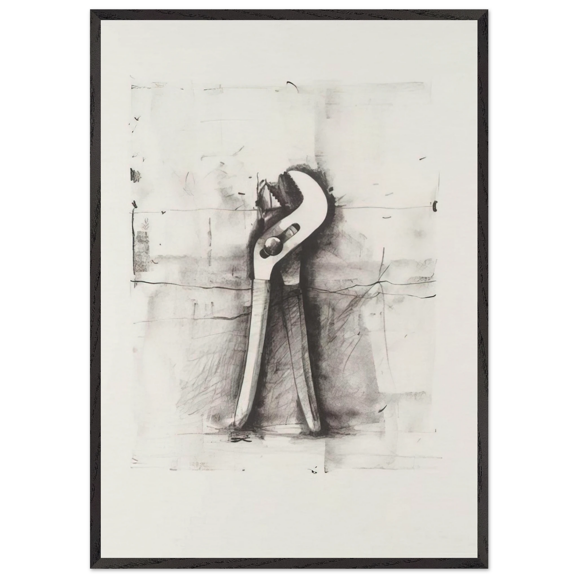 UNTITLED FROM TEN WINTER TOOLS 1973 - Jim Dine Framed Art Print – Black Wooden Frame - Default Title - -Framed Art Print