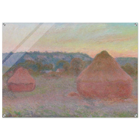 Stacks of Wheat End of Day, Autumn - claude monet Acrylic Print - 70x100 cm / 28x40″ inches | claude monet Wall Art | claude monet Prints