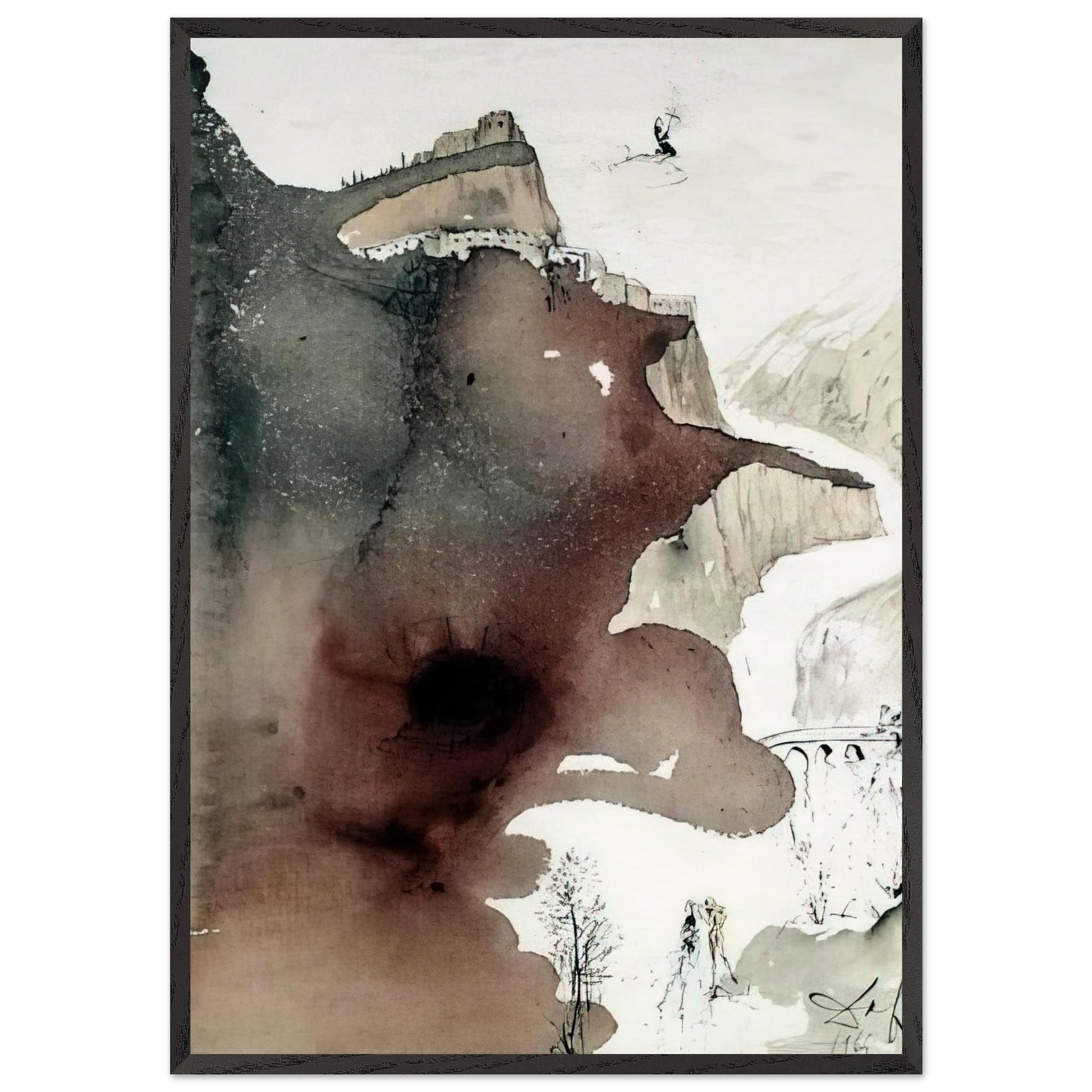 ET BAPTIZATUS EST A IOANNE IN IORDANE LUKE 3 3 - Salvador Dali Framed Art Print – Black Wooden Frame - Default Title - -Framed Art Print