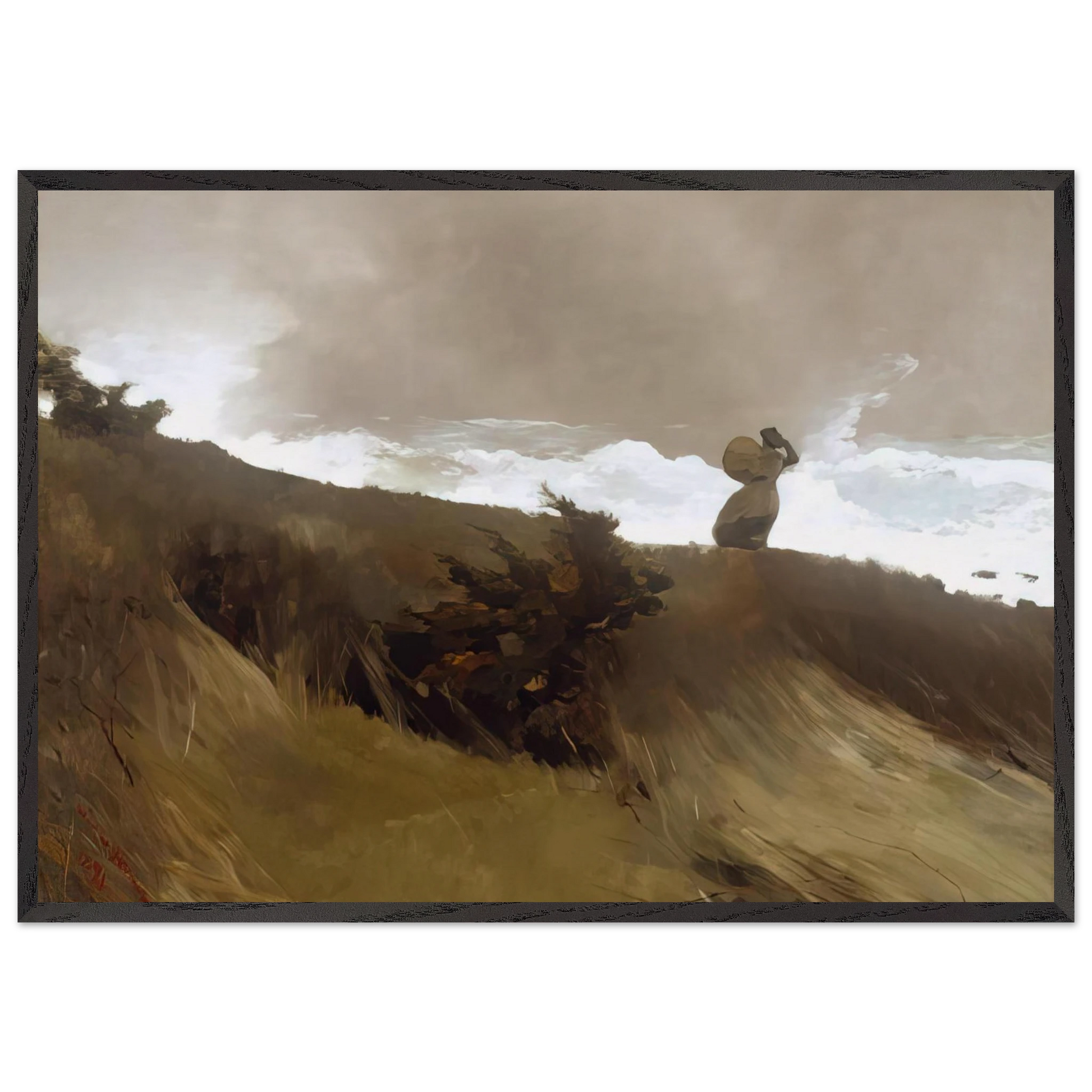 THE WEST WIND - Winslow Homer Framed Art Print – Black Wooden Frame - Default Title - -Framed Art Print