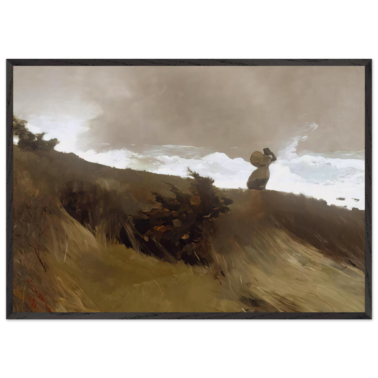 THE WEST WIND - Winslow Homer Framed Art Print – Black Wooden Frame - Default Title - -Framed Art Print