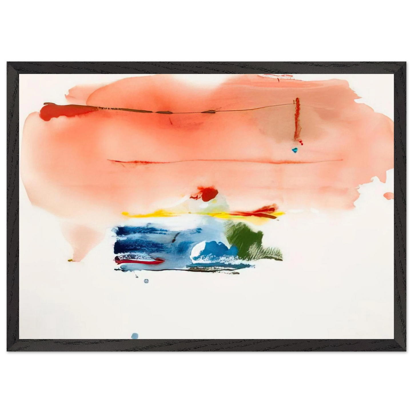 Helen Frankenthaler - Santa Fe II - 1986 Wall art - 40x50 cm / 16x20 inches - Premium Wooden Framed Poster With Fine Art Paper - Black frame