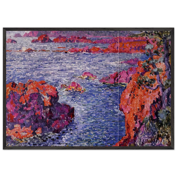 ROCKS AT ANTHEOR 1906 - Theo van Rysselberghe 70x100 cm / 28x40 inches Framed Art Print – Black Wooden Frame