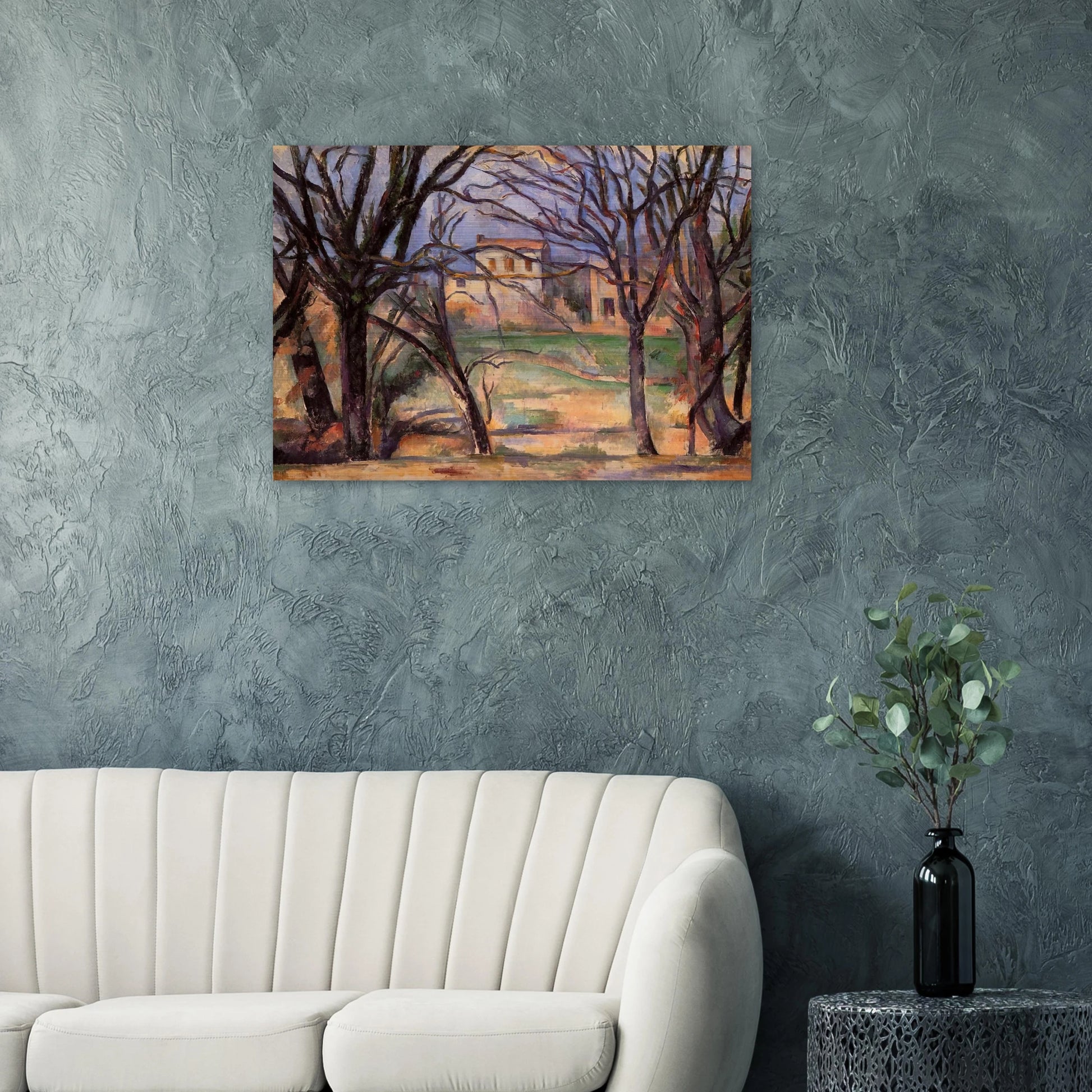 Trees and houses - Paul Cézanne Brushed Aluminum Print - 70x100 cm / 28x40 inches | Paul Cézanne Aluminum Print | Paul Cézanne Prints
