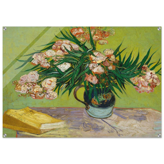 Oleanders and Books - Vincent van Gogh Acrylic Print - 70x100 cm / 28x40″ inches