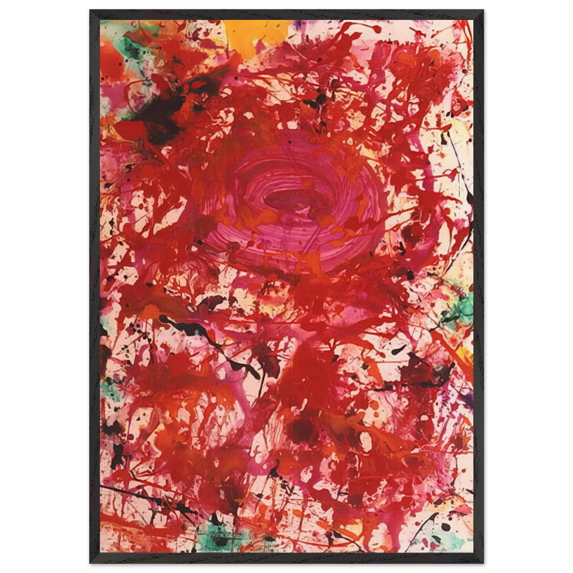 Untitled  SF90-362  - Sam Francis Framed Art Print – Black Wooden Frame - Default Title - -Framed Art Print