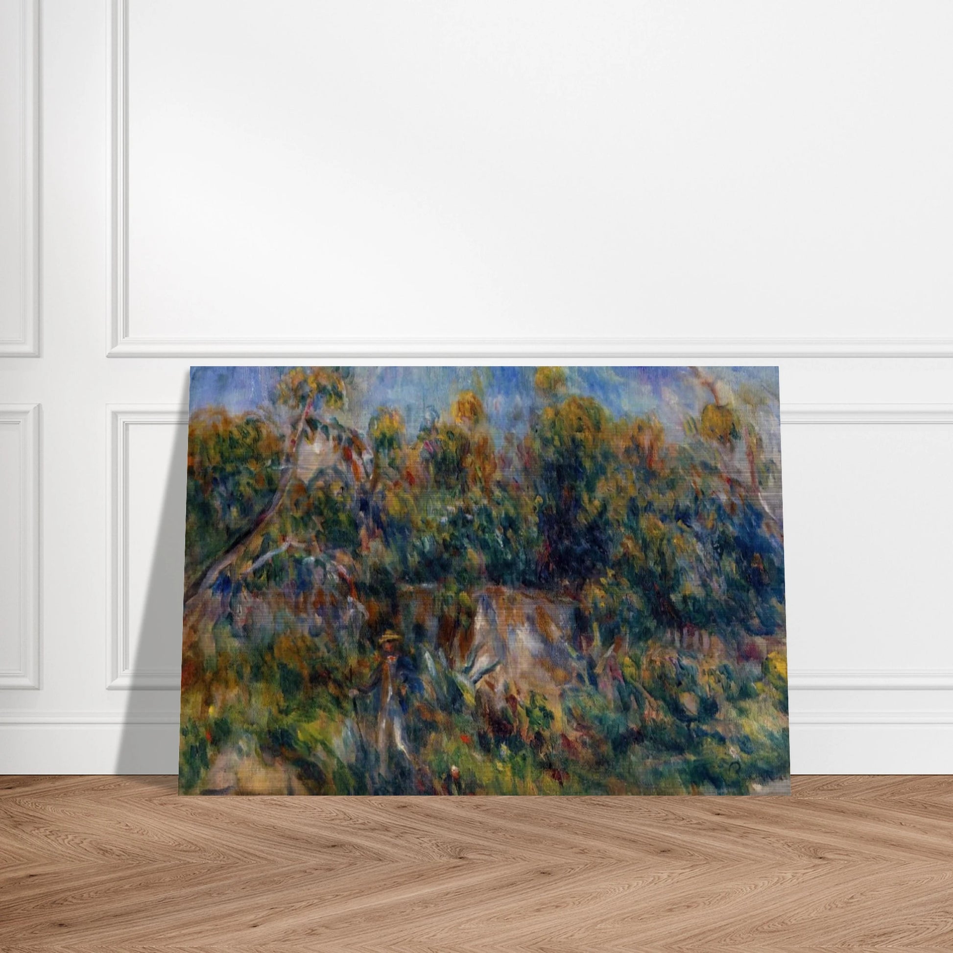 The Painter Taking a Stroll at Cagnes - Pierre-Auguste Renoir Brushed Aluminum Print - 70x100 cm / 28x40 inches | Pierre-Auguste Renoir Aluminum Print | Pierre-Auguste Renoir Prints