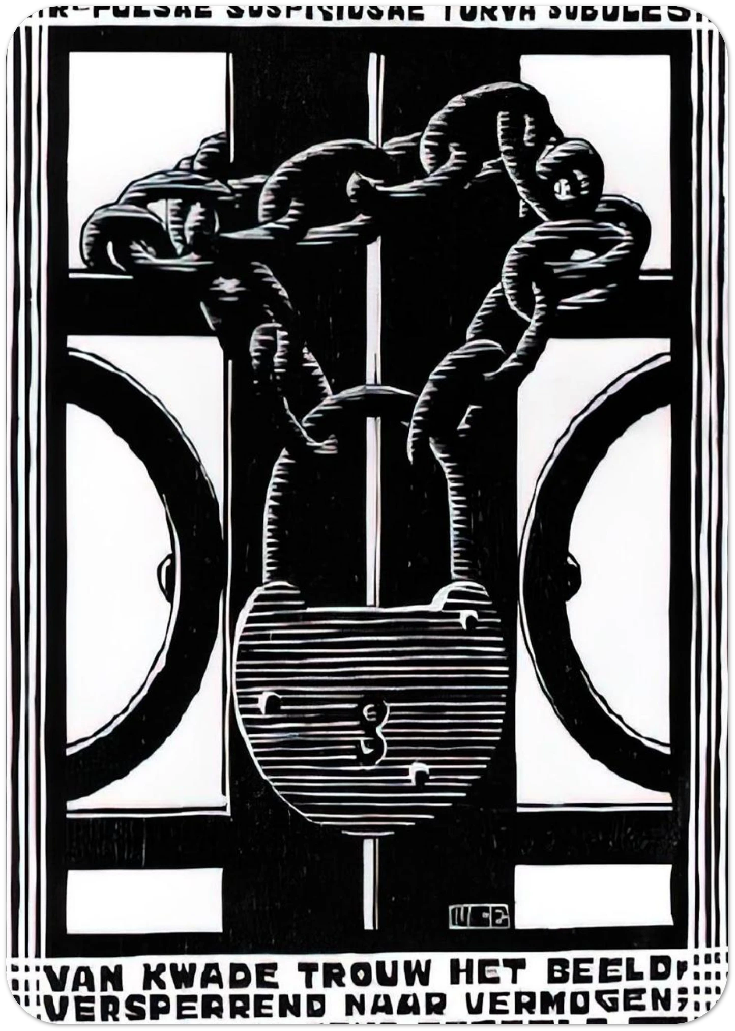 PADLOCK By MC Escher Pack of 10 Post Cards | MC Escher Post Cards | A6 (10.5 x 14.8 cm) - 4.1 x 5.8 inches