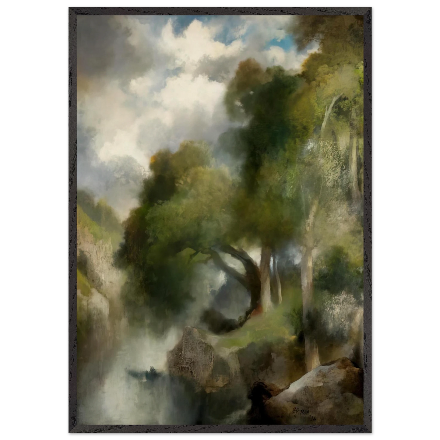 California landscape N2 - Thomas Moran Framed Art Print – Black Wooden Frame - Default Title - -Framed Art Print