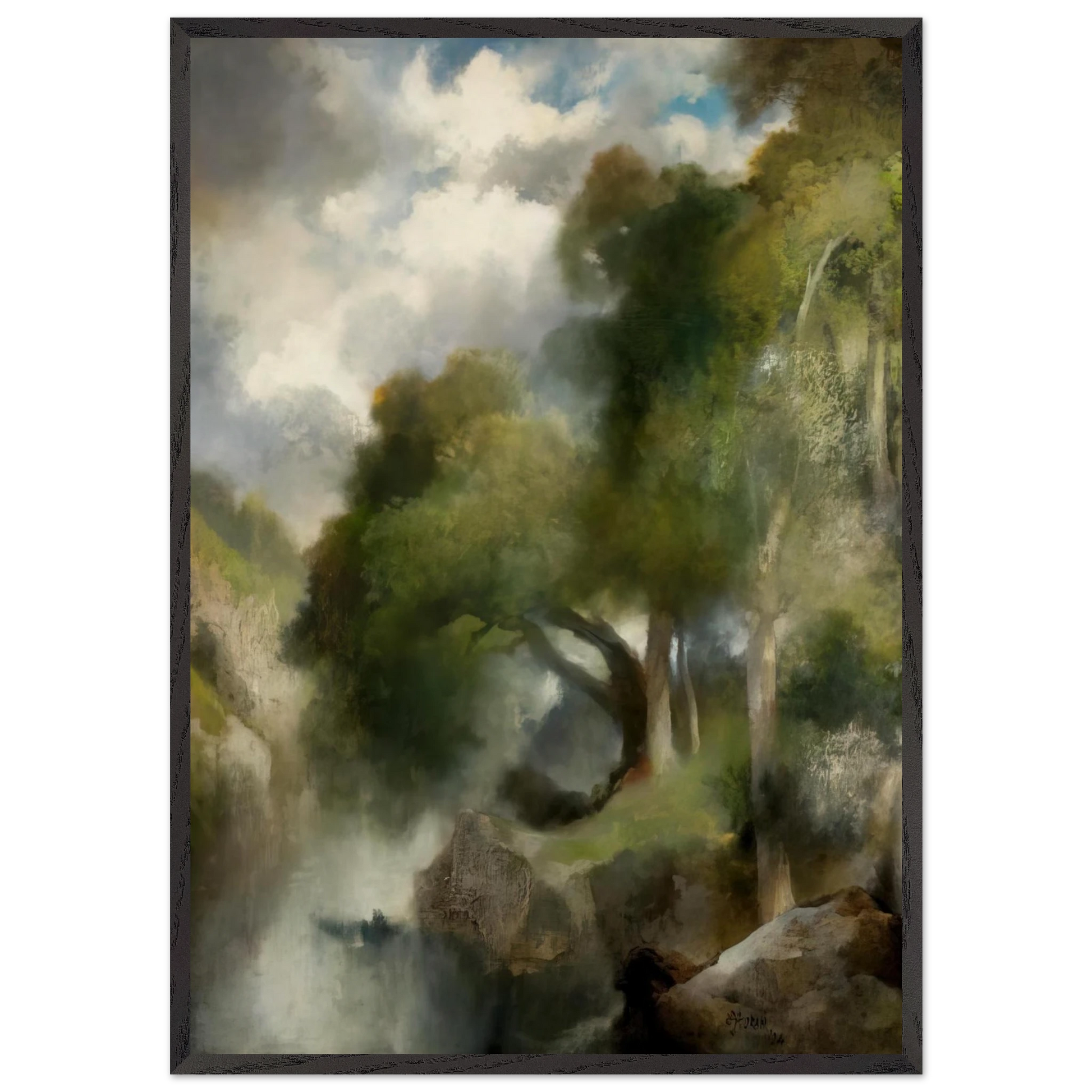 California landscape N2 - Thomas Moran Framed Art Print – Black Wooden Frame - Default Title - -Framed Art Print