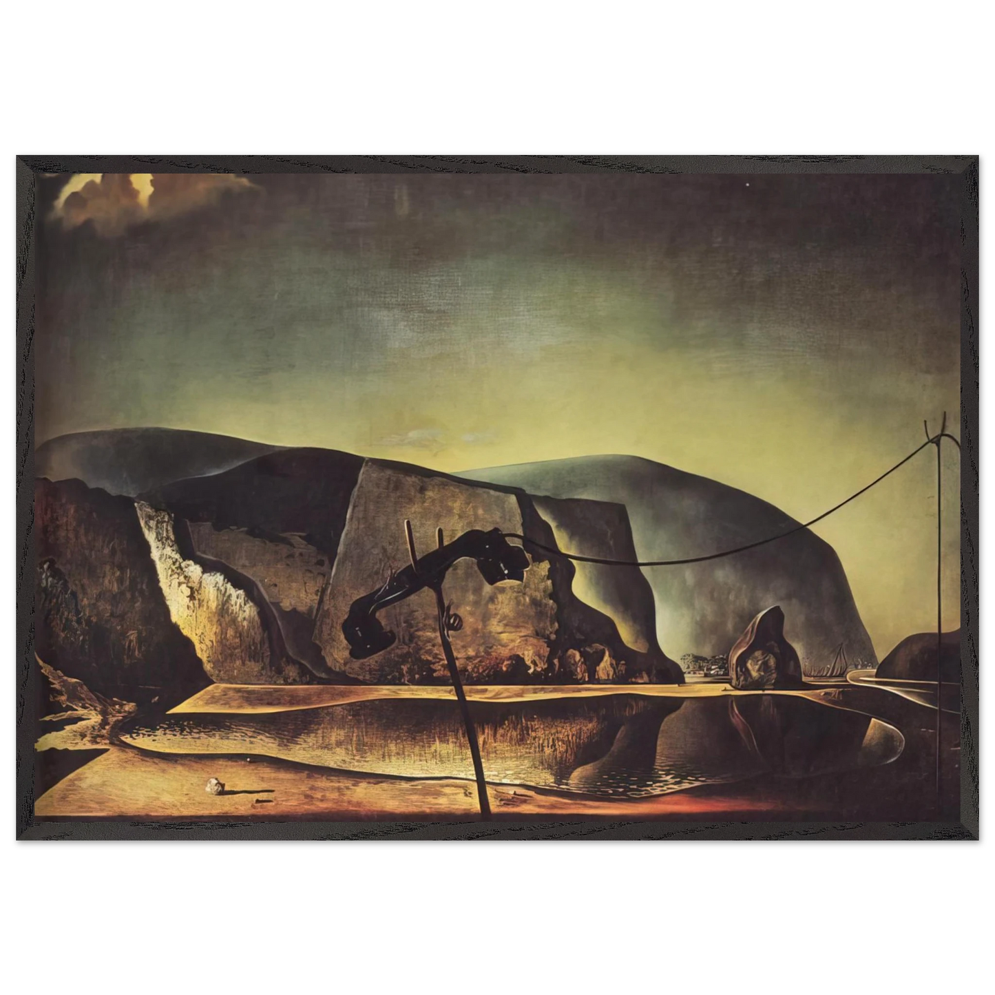 MOUNTAIN LAKE - Salvador Dali Framed Art Print – Black Wooden Frame - Default Title - -Framed Art Print