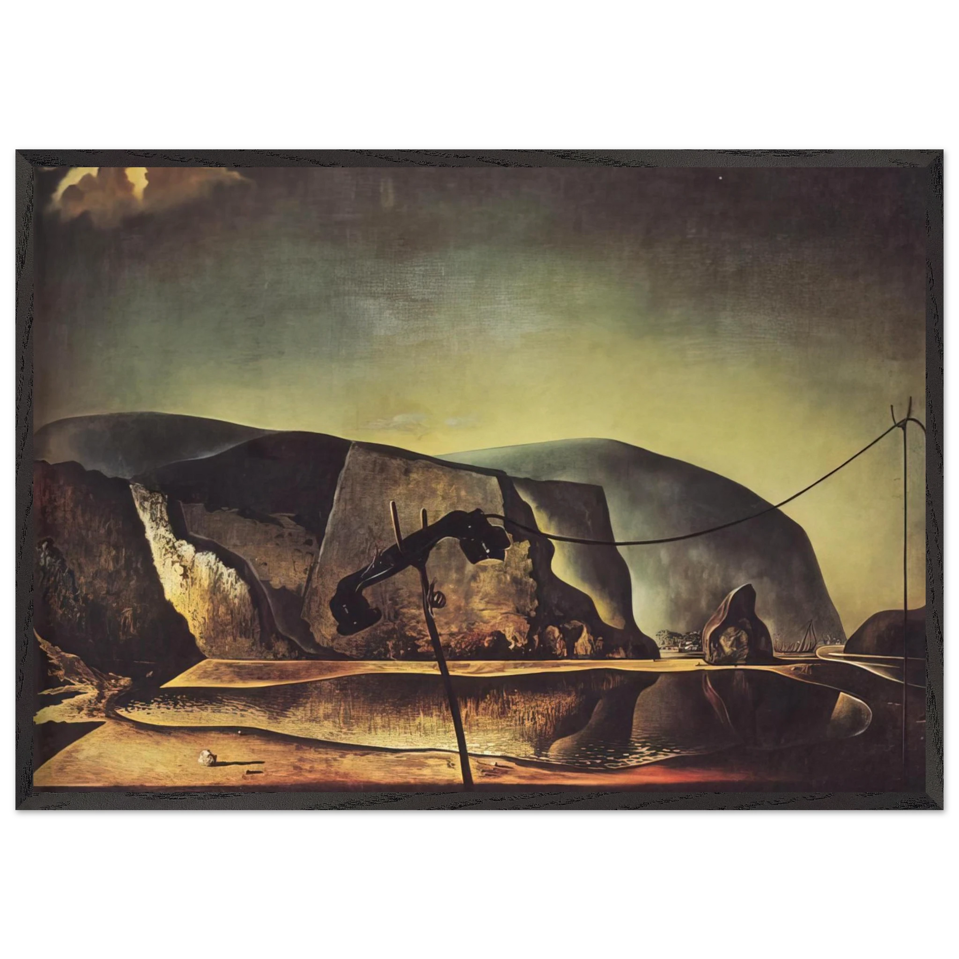 MOUNTAIN LAKE - Salvador Dali Framed Art Print – Black Wooden Frame - Default Title - -Framed Art Print