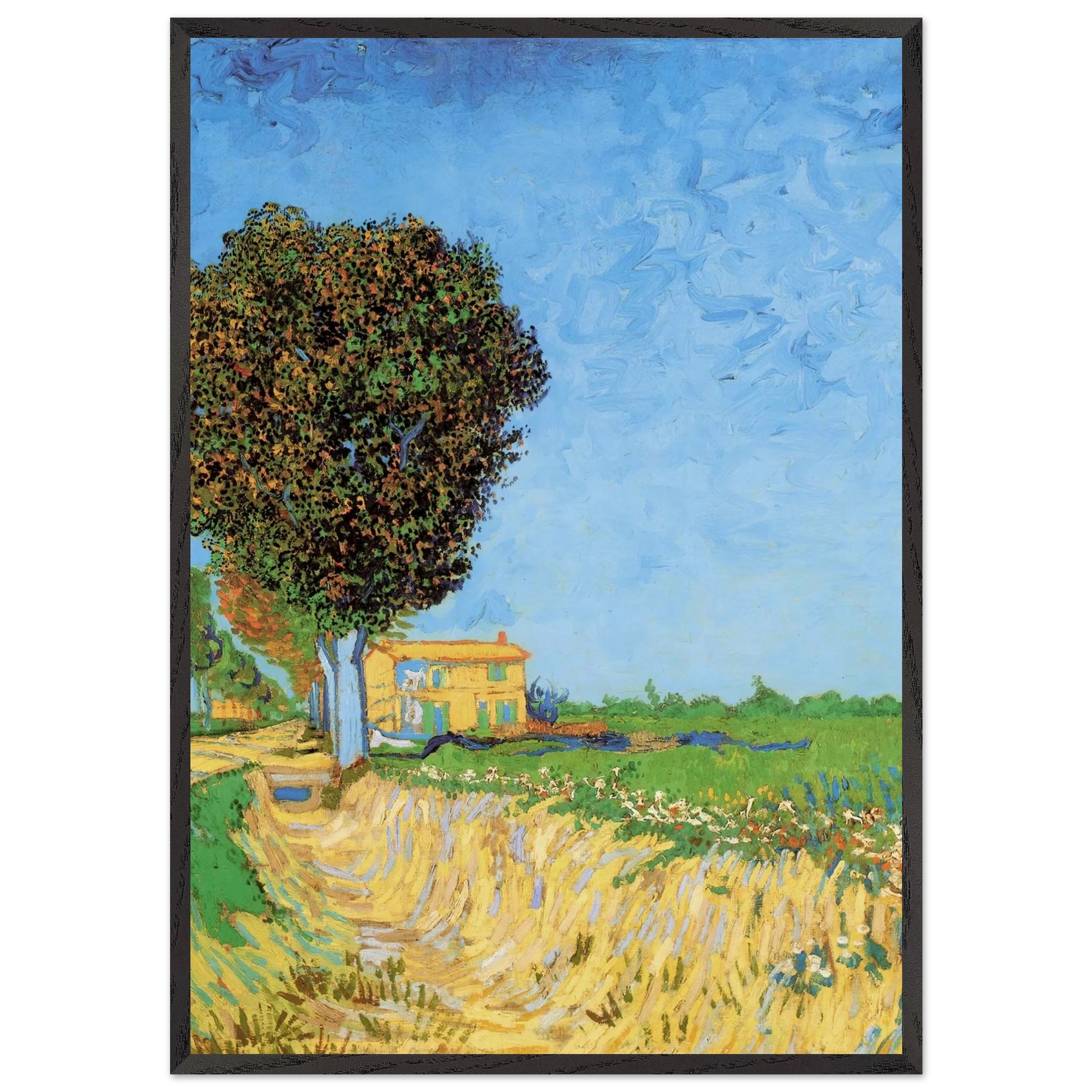 A Lane near Arles - Vincent van Gogh Framed Art Print – Black Wooden Frame - Default Title - -Framed Art Print