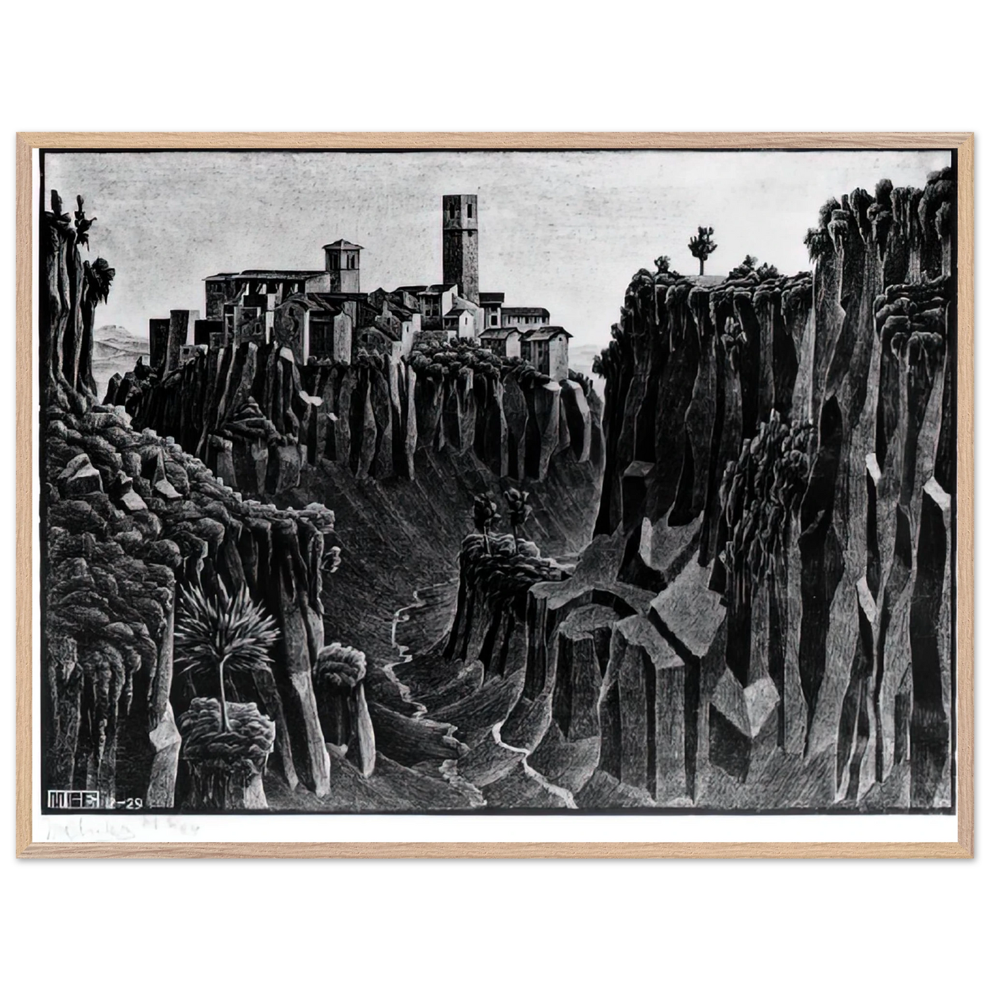 MC Escher - CIMINO BARBARANO Wall Art - 60x80 cm / 24x32 inches - Fine Art Poster - -