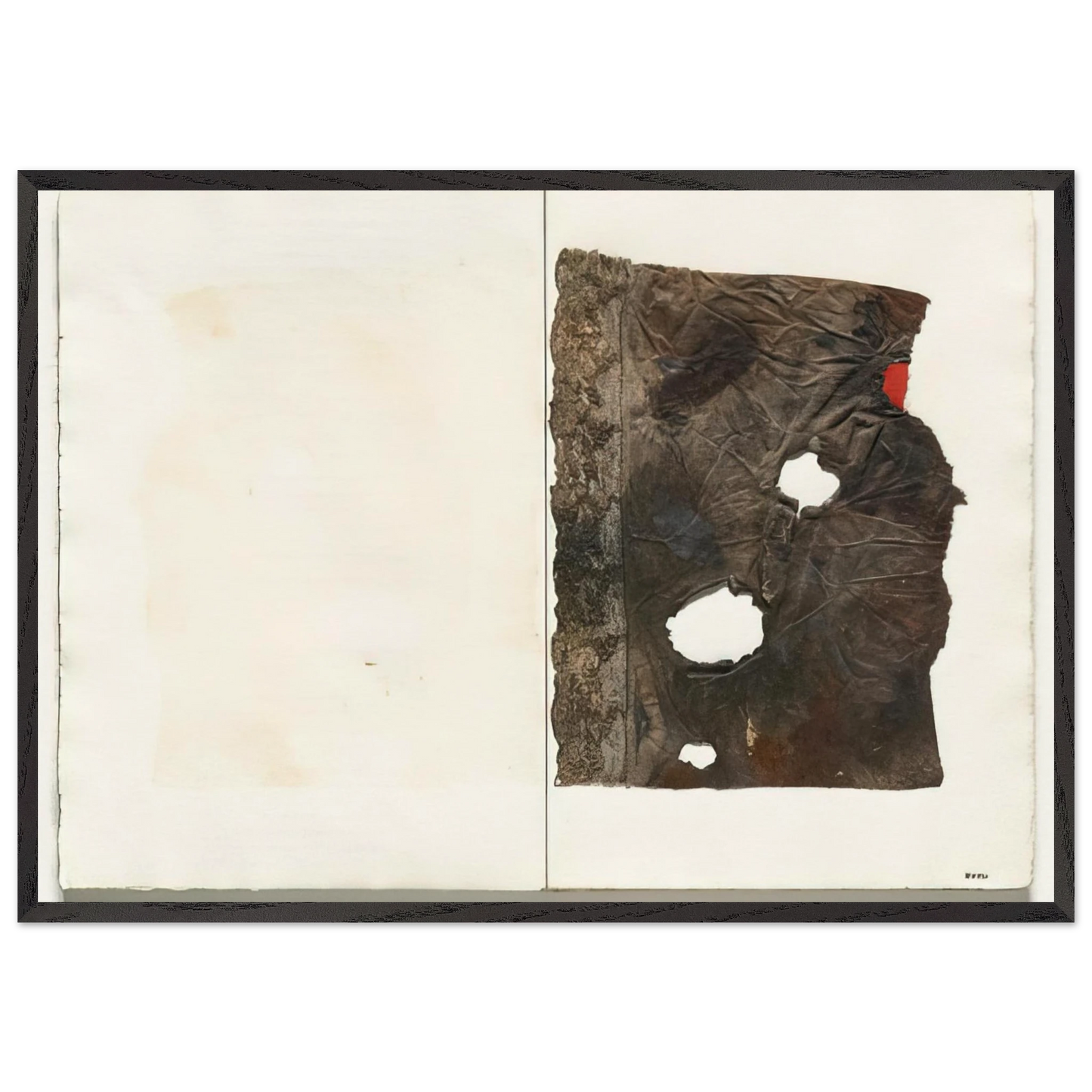 Plate from 17 variazioni su temi proposti per una pura ideologia fonetica - 1955 - Alberto Burri Framed Art Print – Black Wooden Frame - Default Title - -Framed Art Print