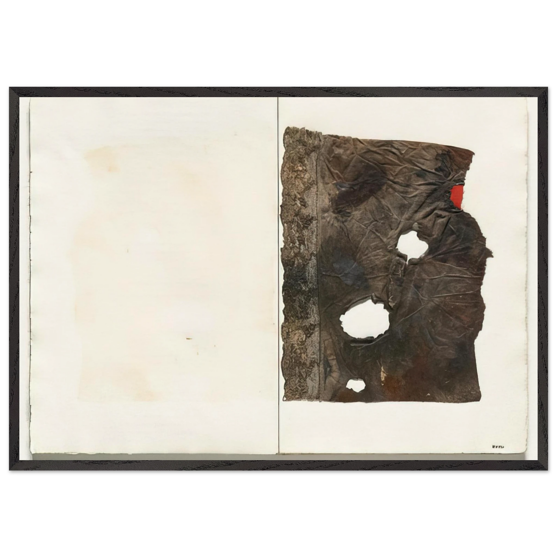Plate from 17 variazioni su temi proposti per una pura ideologia fonetica - 1955 - Alberto Burri Framed Art Print – Black Wooden Frame - Default Title - -Framed Art Print