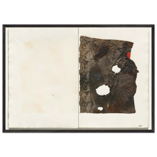 Plate from 17 variazioni su temi proposti per una pura ideologia fonetica - 1955 - Alberto Burri Framed Art Print – Black Wooden Frame - Default Title - -Framed Art Print