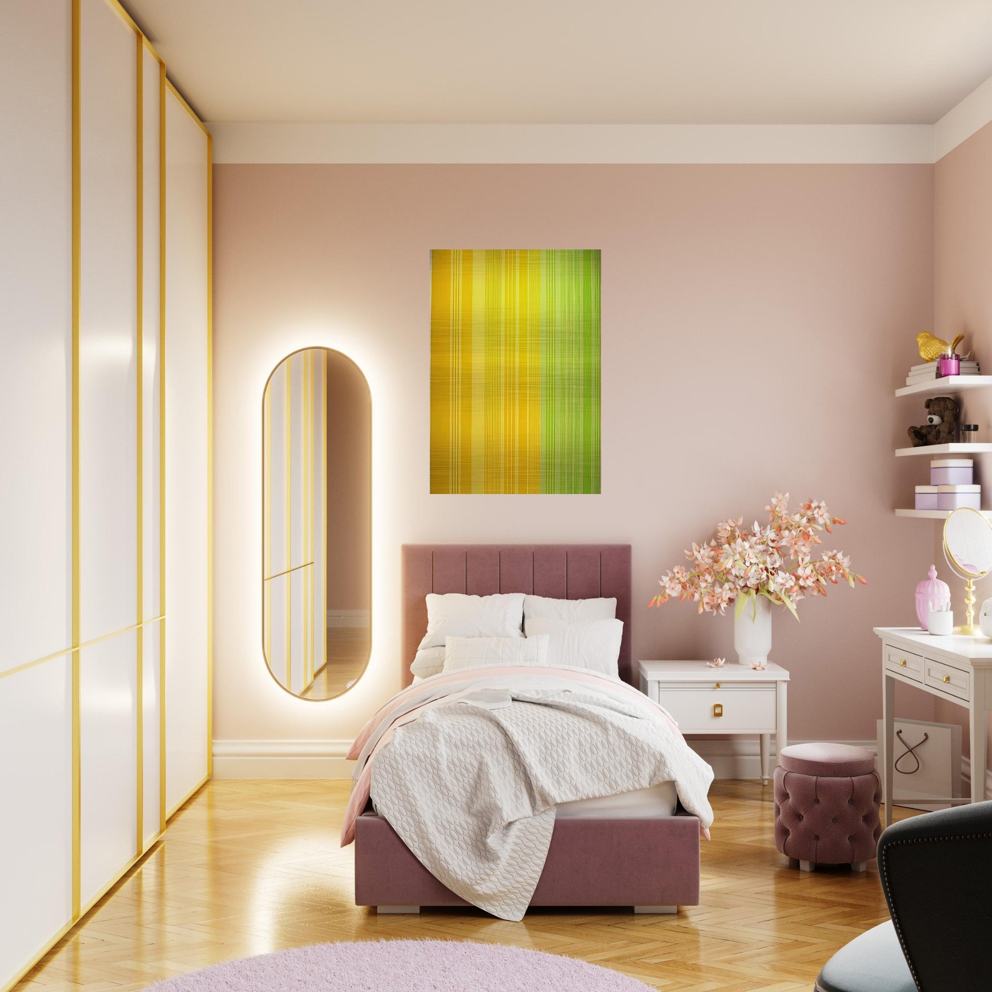 Lime-Lemon - 1970 - Gene Davis Brushed Aluminum Print - 70x100 cm / 28x40 inches | Gene Davis Aluminum Print | Gene Davis Prints