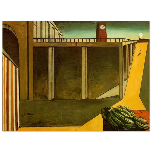 Giorgio de Chirico - GARE MONTPARNASSE THE MELANCHOLY OF DEPARTURE 1914 Fine Art Poster - Default Title