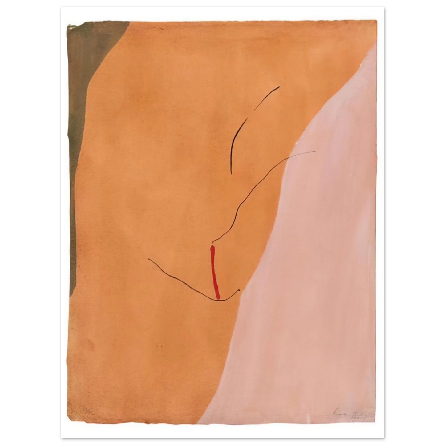 Helen Frankenthaler - Sanguine Mood - 1971 Wall art - 20x25 cm / 8x10 inches - Premium Wooden Framed Poster With Fine Art Paper - White frame