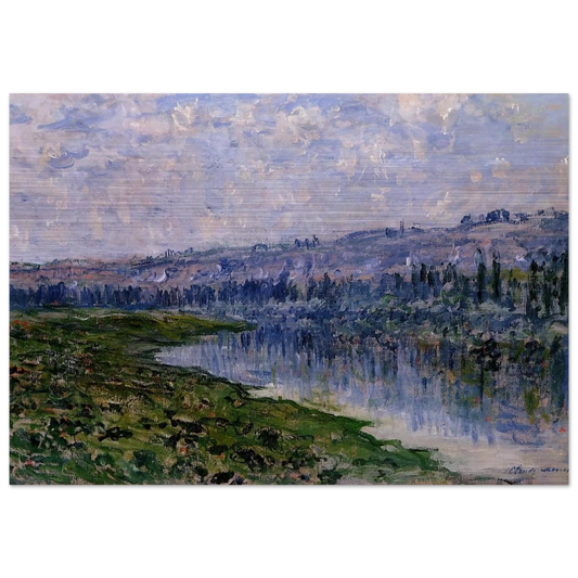 The Seine and the Chaantemesle Hills - claude monet Brushed Aluminum Print - 70x100 cm / 28x40 inches | claude monet Aluminum Print | claude monet Prints