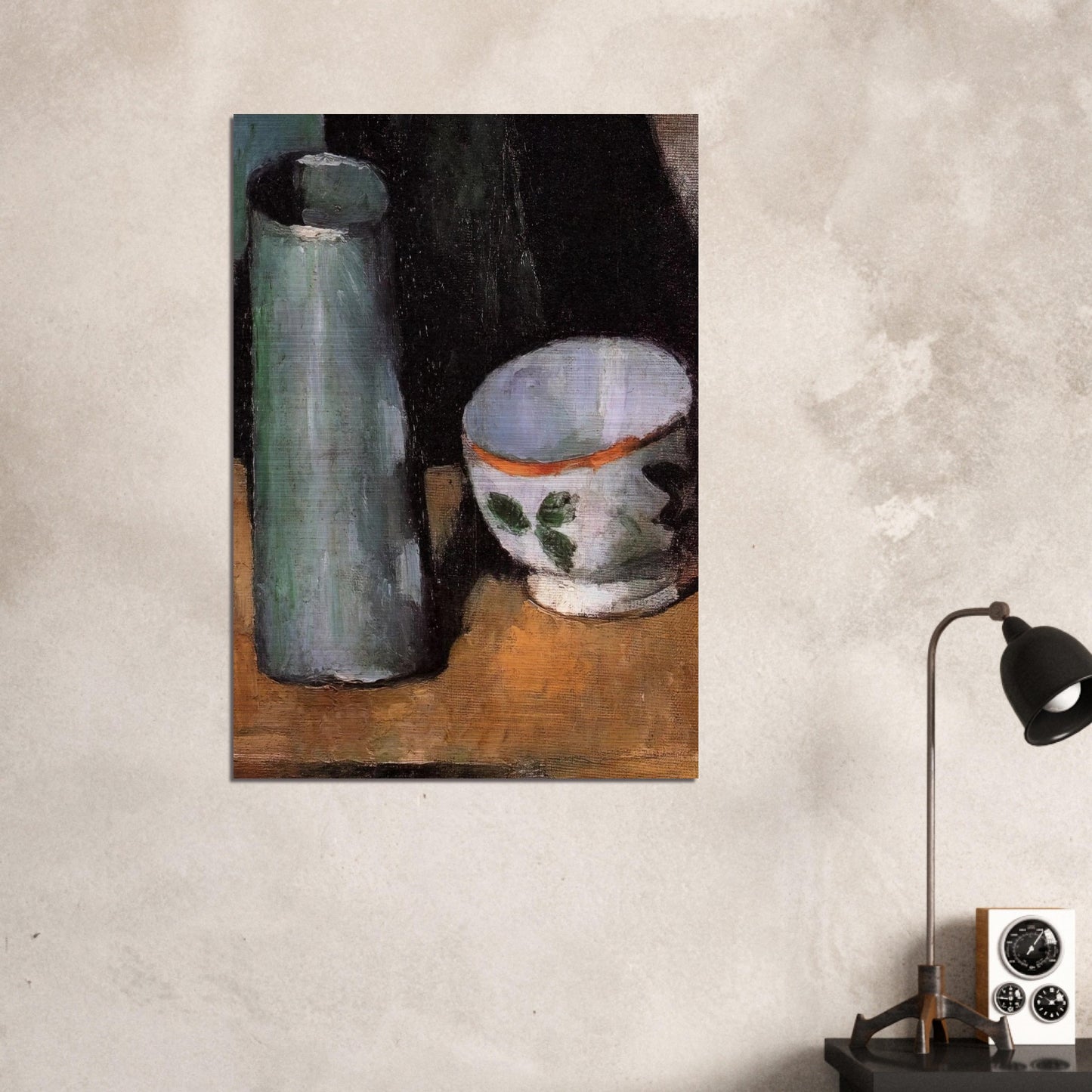 Still Life, Bowl and Milk Jug - Paul Cézanne Brushed Aluminum Print - 70x100 cm / 28x40 inches | Paul Cézanne Aluminum Print | Paul Cézanne Prints