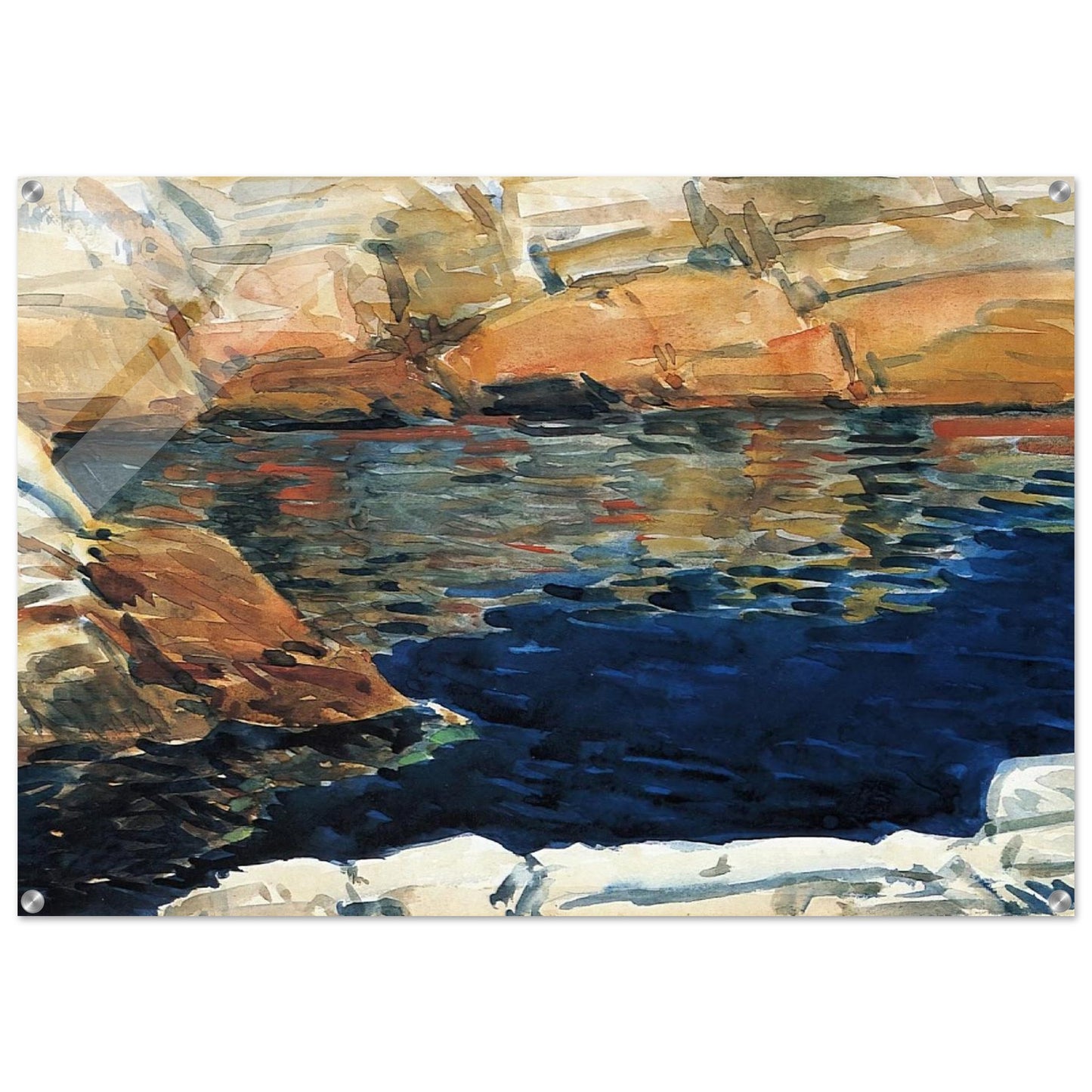 Looking into Beryl Pool - Childe Hassam Acrylic Print - 70x100 cm / 28x40″ inches