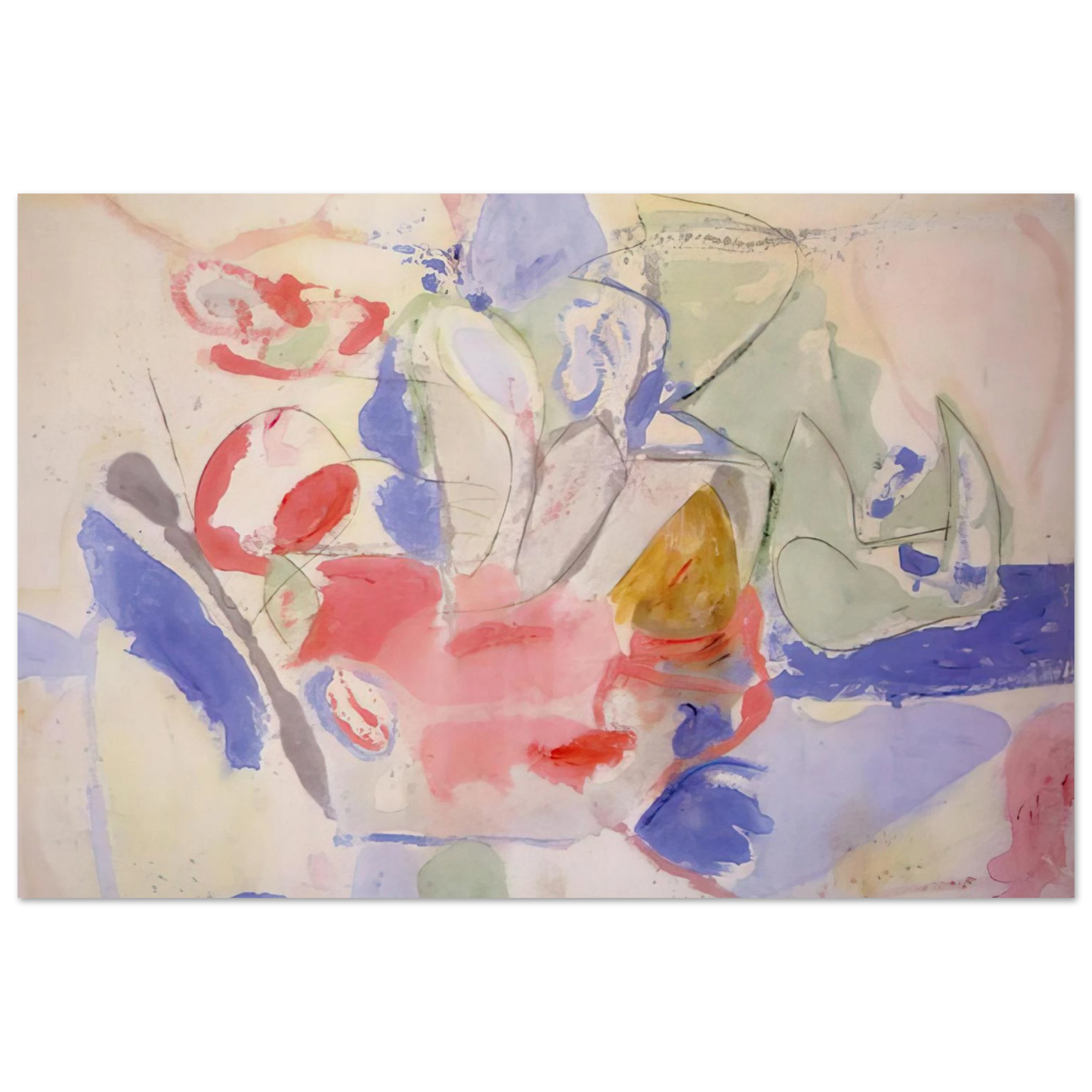 Helen Frankenthaler - Mountains and Sea - 1952 Wall art - 30x45 cm / 12x18 Inches - Premium Wooden Framed Poster With Fine Art Paper - Wood frame