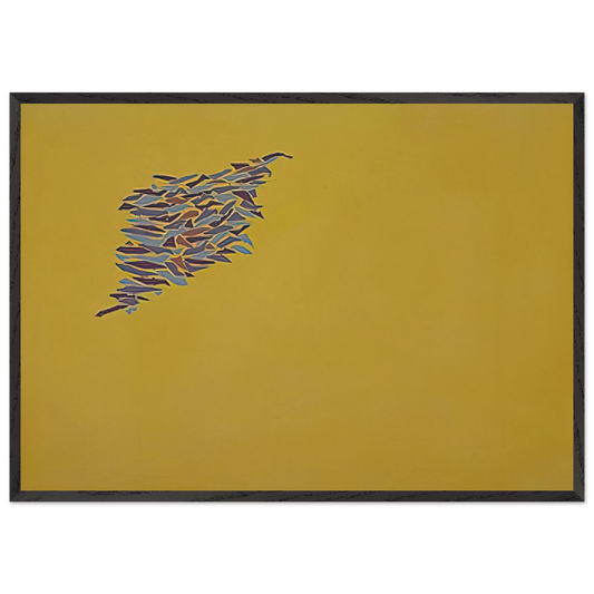 Colors on Yellow Gold - 1973 - Robert Goodnough Framed Art Print – Black Wooden Frame - Default Title - -Framed Art Print