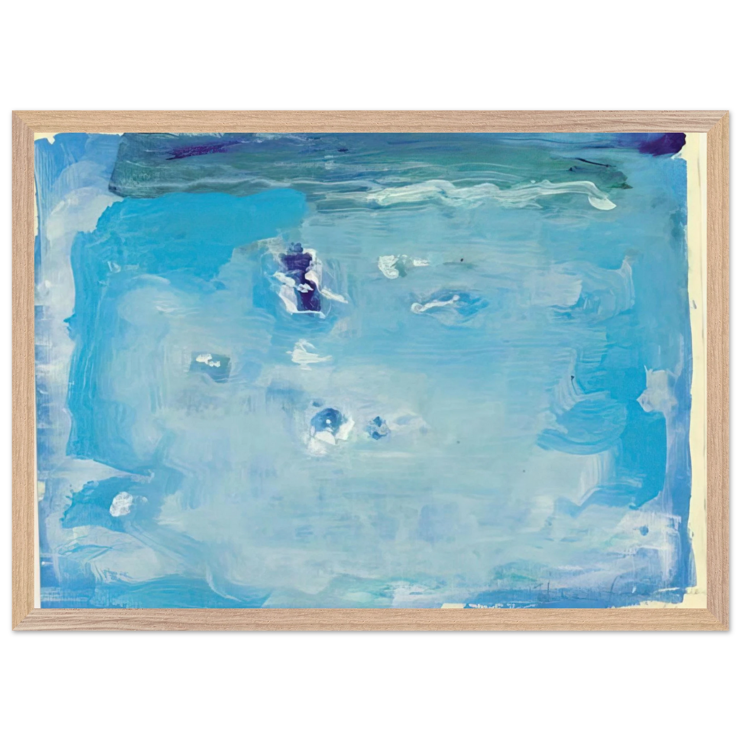 Helen Frankenthaler - Untitled - Color Field Painting, Lyrical Abstraction Wall art - A1 (59.4 x 84.1  cm) - Premium Wooden Framed Poster With Fine Art Paper - Wood frame