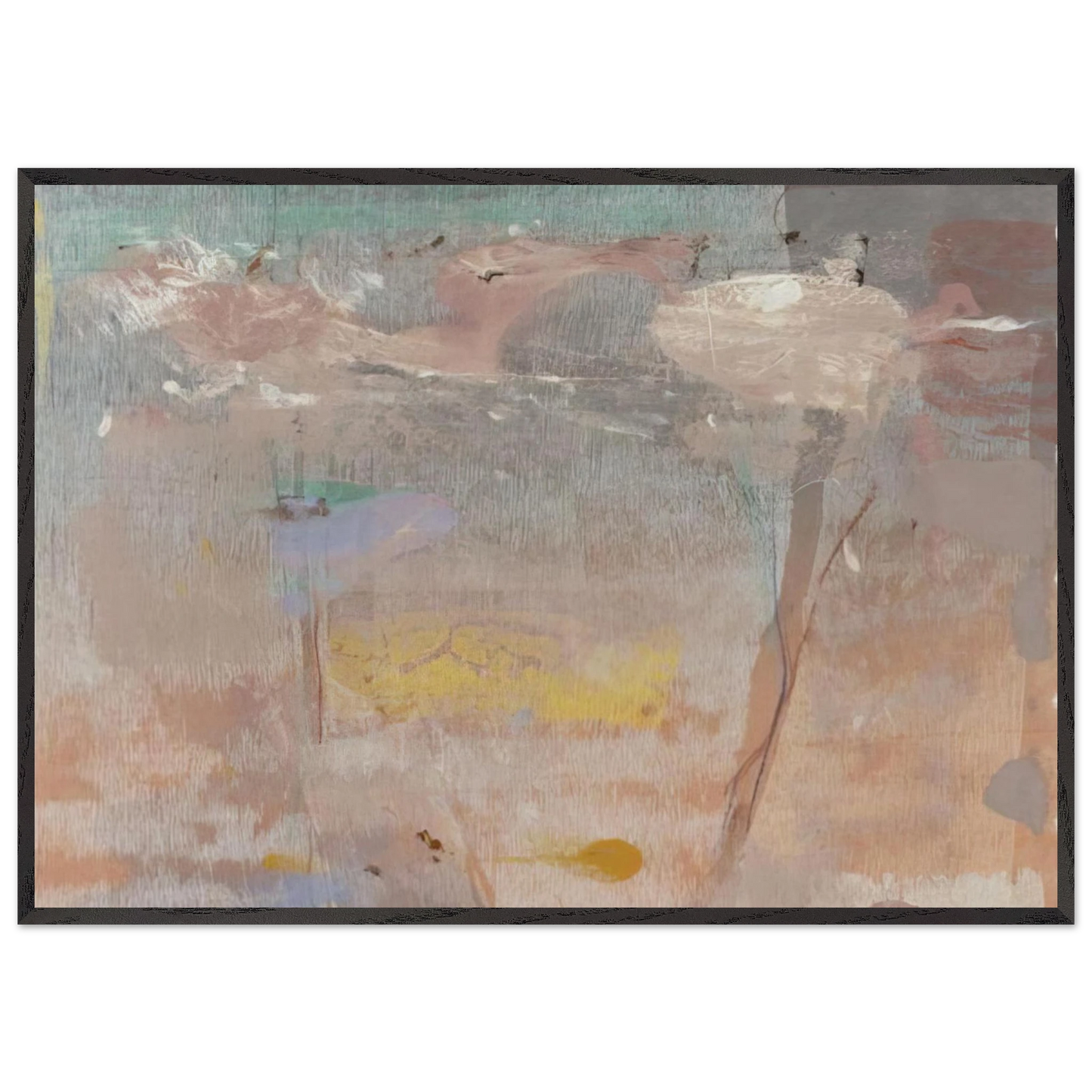 Helen Frankenthaler - Monotype I - 1981 Wall art - 70x100 cm / 28x40 inches - Premium Wooden Framed Poster With Fine Art Paper - Black frame