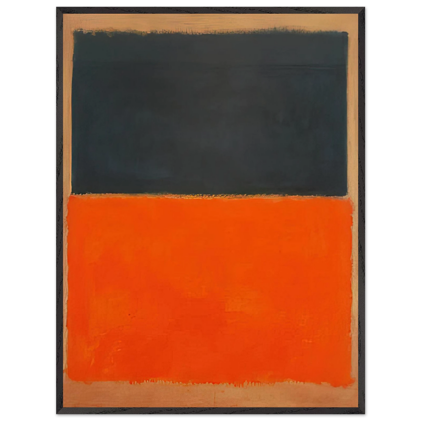 Mark Rothko - Green and Tangerine on Red - 1956 Wall Art - 21x29.7 cm / 8x12" - Premium Wooden Framed Poster With Fine Art Paper - Wood frame