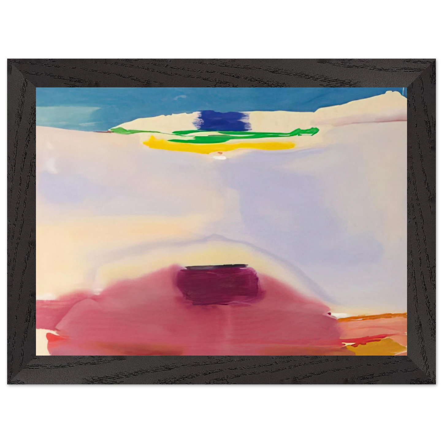 Helen Frankenthaler - Leveling - 1973 Wall art - 28x43  cm / XL (11x17 inches) - Premium Wooden Framed Poster With Fine Art Paper - Wood frame
