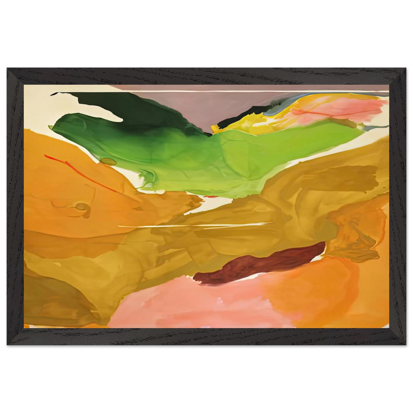 Helen Frankenthaler - Nature Abhors a Vacuum, 1973- Wall Art - 30x40 cm / 12x16 inches - Premium Wooden Framed Poster With Fine Art Paper - Wood frame