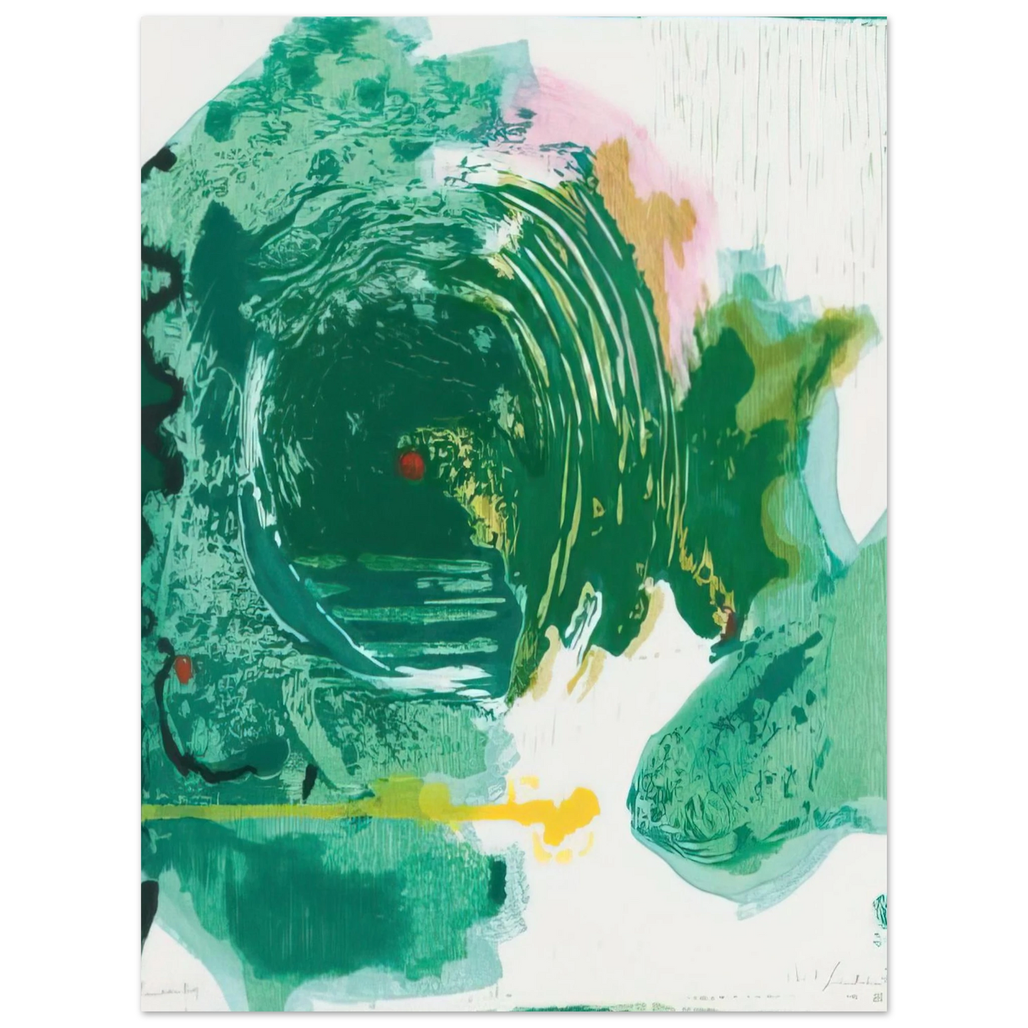 Helen Frankenthaler - Radius - 1993 Wall art - 13x18 cm / 5x7 inches - Premium Wooden Framed Poster With Fine Art Paper - Black frame