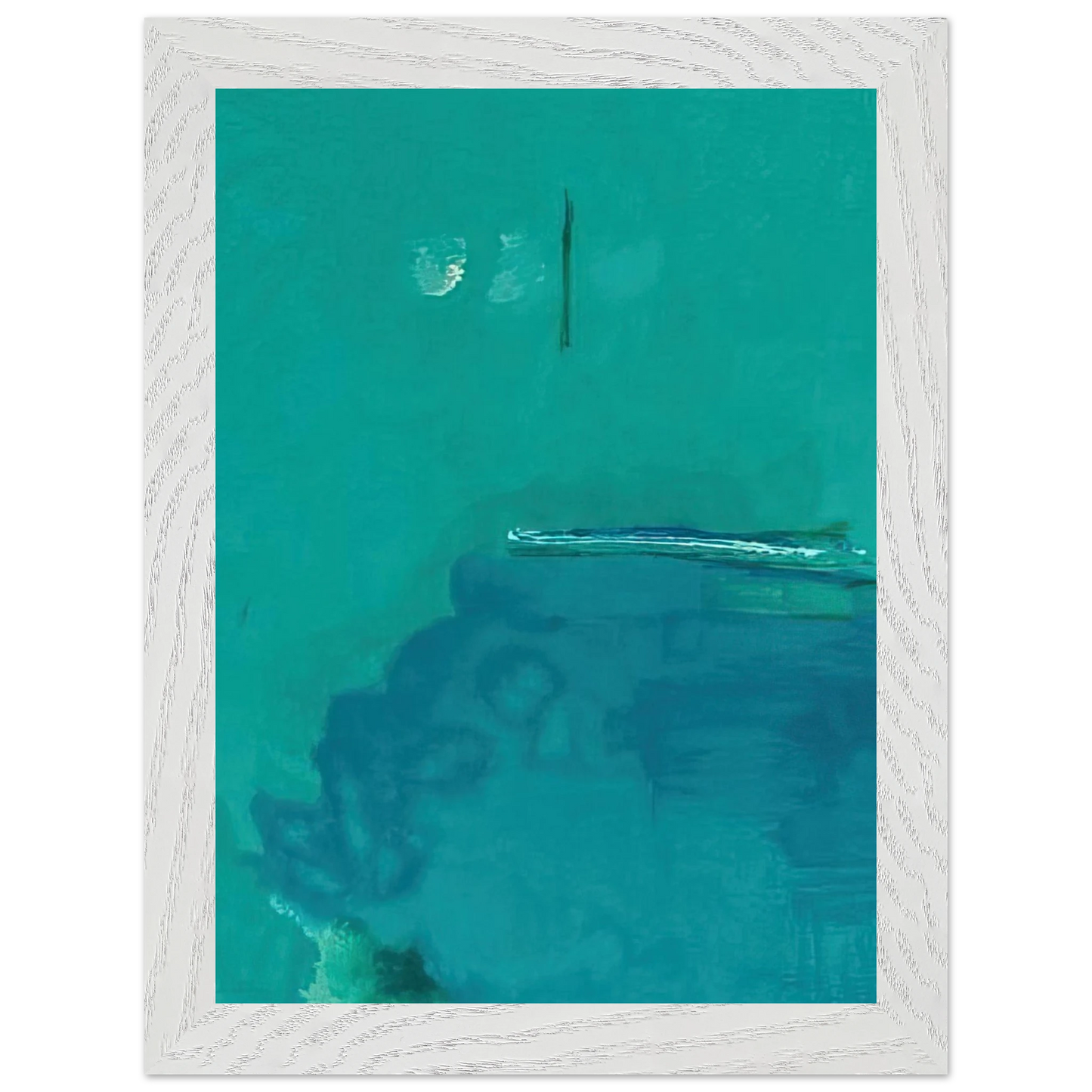 Helen Frankenthaler - Contentment Island - 2004 Wall art - 27x35 cm / 11x14 inches - Premium Wooden Framed Poster With Fine Art Paper - White frame