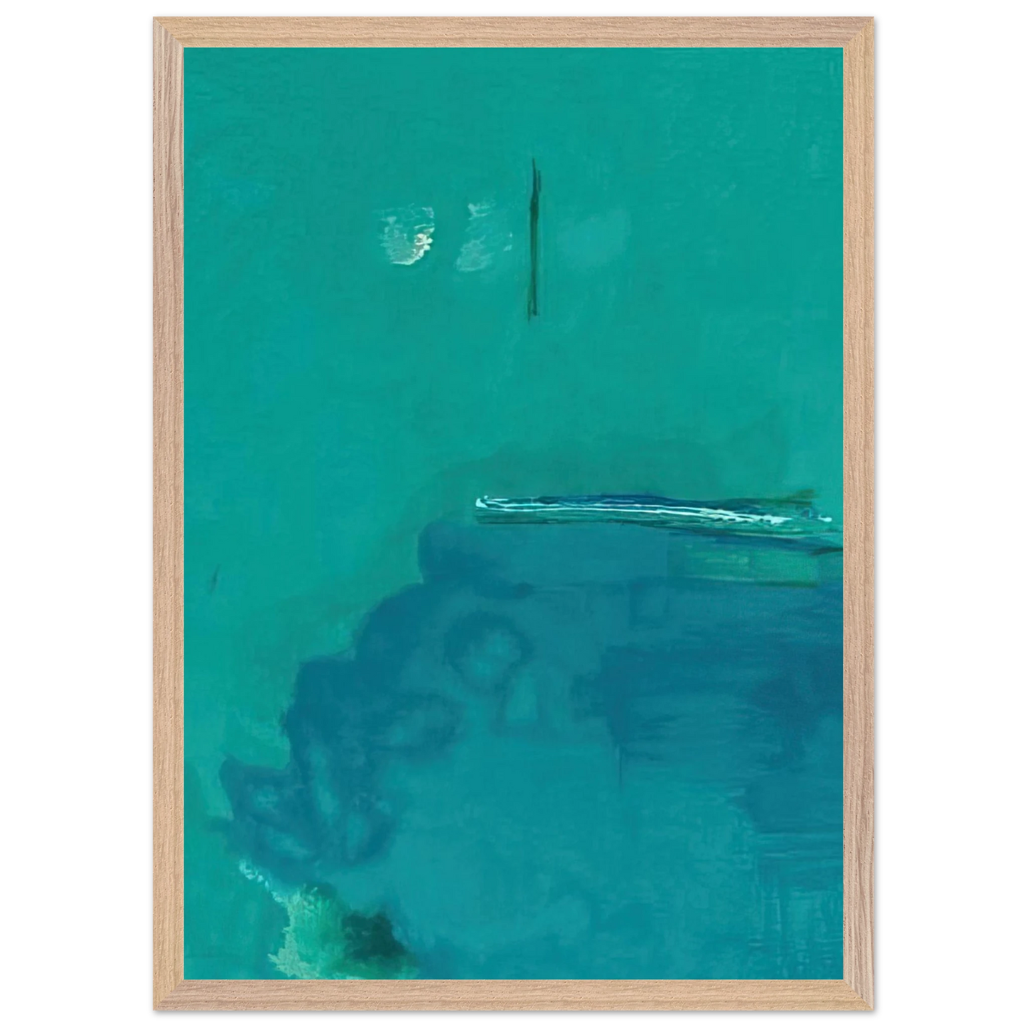 Helen Frankenthaler - Contentment Island - 2004 Wall art - 40x50 cm / 16x20 inches - Premium Wooden Framed Poster With Fine Art Paper - White frame