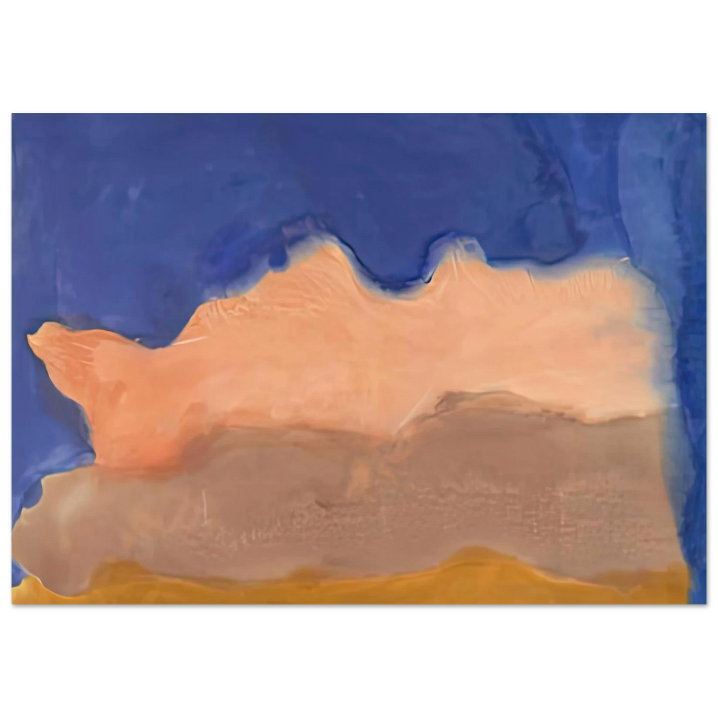 Helen Frankenthaler - Moontide, 1968- Wall Art - 60x80 cm / 24x32 inches - Premium Wooden Framed Poster With Fine Art Paper - White frame