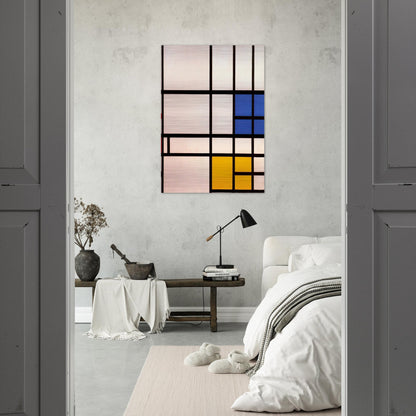 Composition N. 11 London with Blue, Red and Yellow - Piet Mondrian Brushed Aluminum Print - 70x100 cm / 28x40 inches | Piet Mondrian Aluminum Print | Piet Mondrian Prints