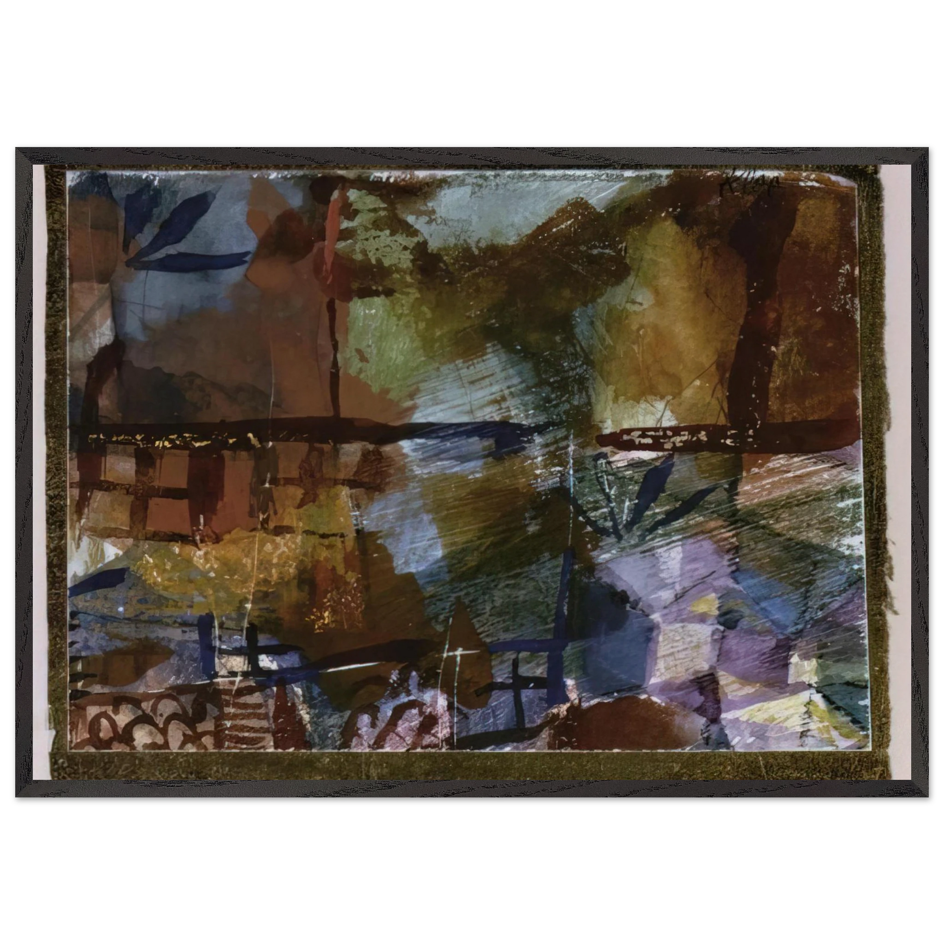 WINDOWS AND PALM TREES 1914 - Paul Klee Framed Art Print – Black Wooden Frame - Default Title - -Framed Art Print