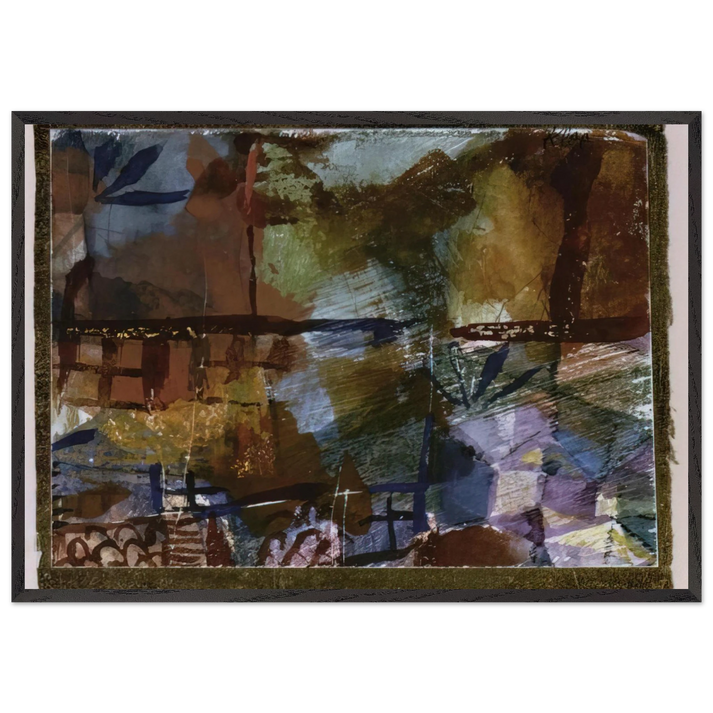 WINDOWS AND PALM TREES 1914 - Paul Klee 70x100 cm / 28x40 inches Framed Art Print – Black Wooden Frame